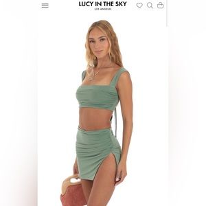 Calliope Two Piece Skirt Set in Sage